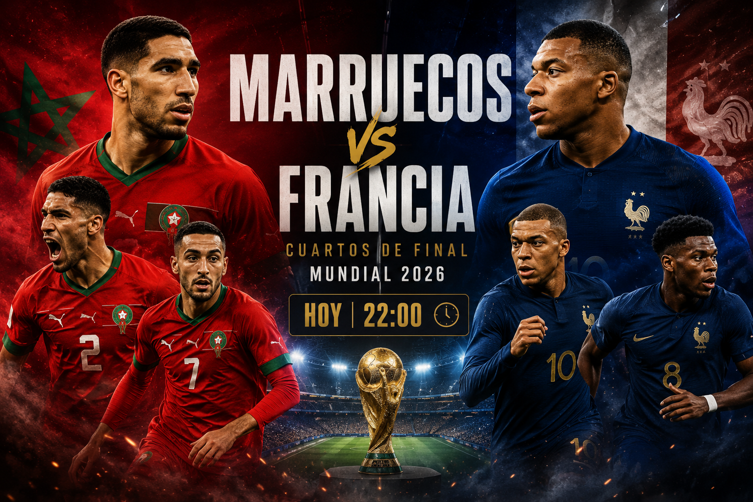Francia vs Marruecos hoy: previa, horario, claves y pronóstico del partidazo de cuartos de final del Mundial 2026